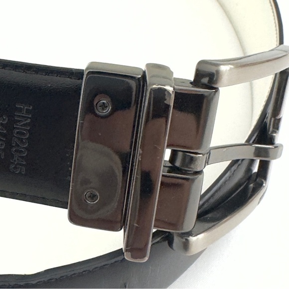 An Original Penguin Reversible Leather Belt 34 Black White - Picture 3 of 8